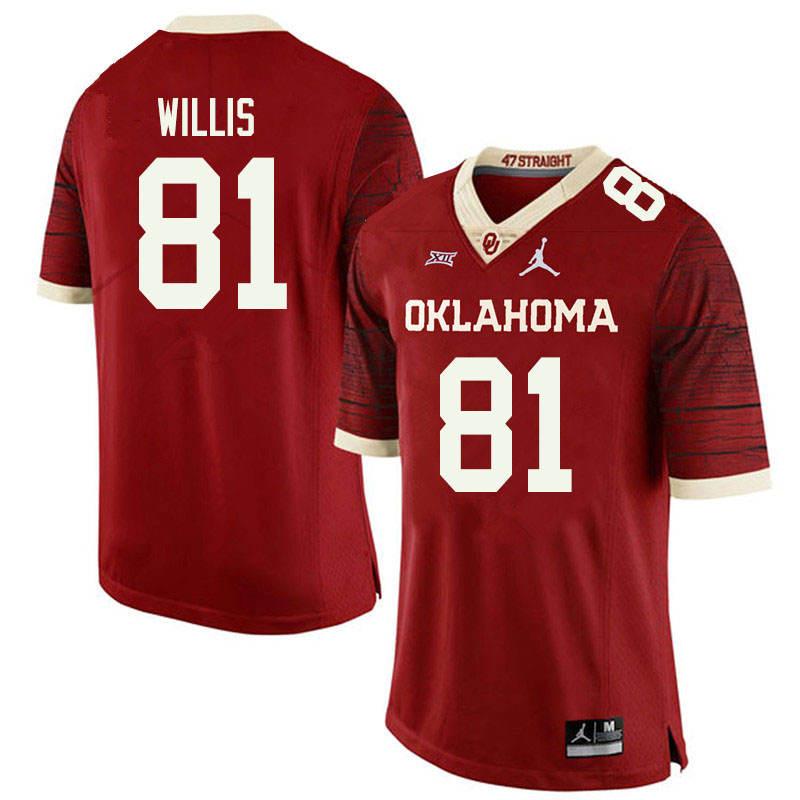 Jordan Brand Men #81 Brayden Willis Oklahoma Sooners College Football Jerseys Sale-Retro